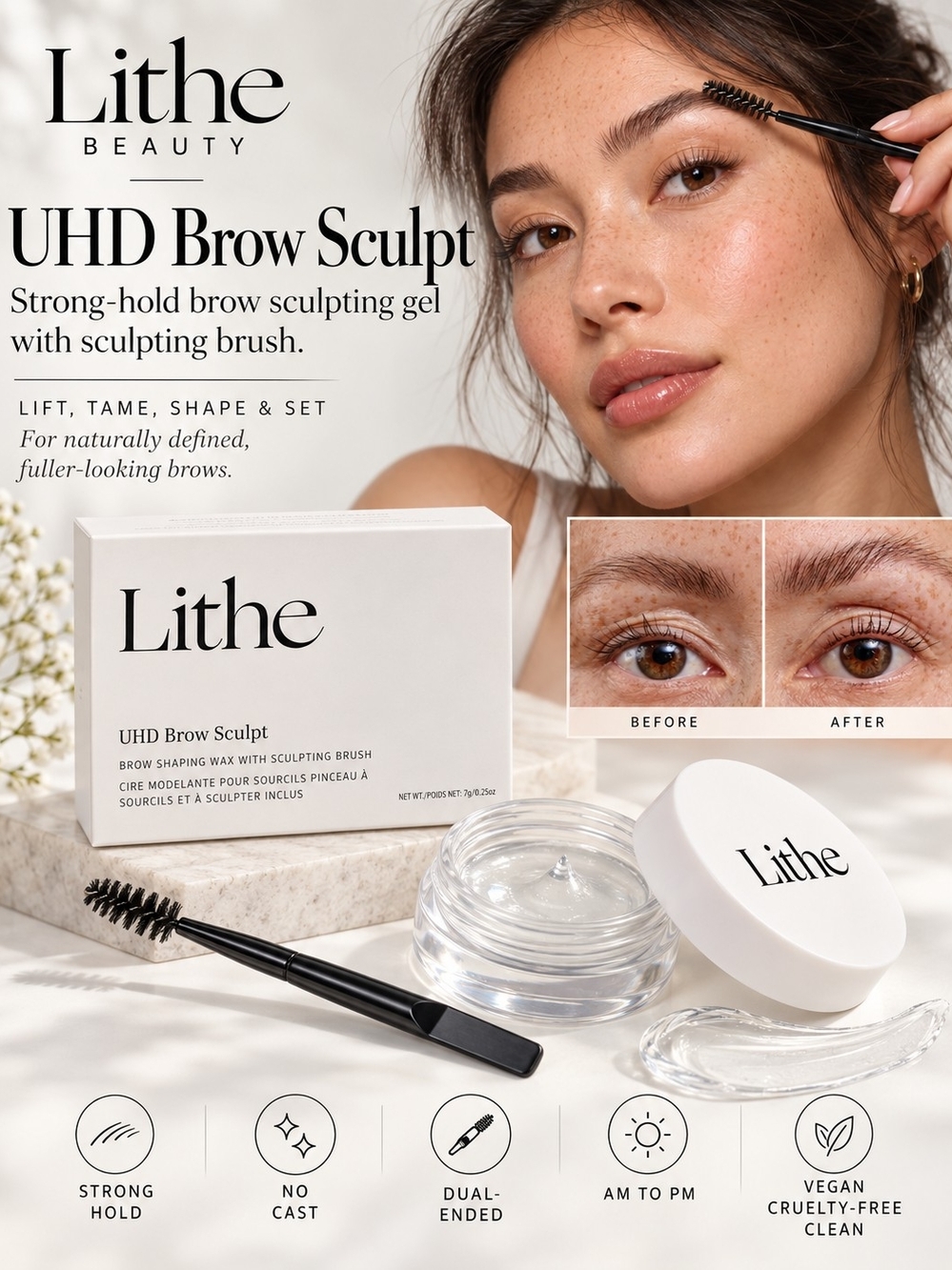 Lithe UHD Brow Sculpt – Clear Brow Gel